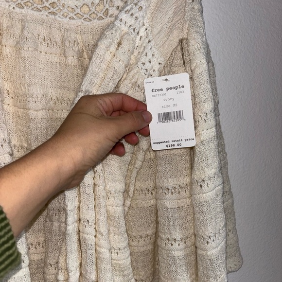 Free People Off-the-Shoulder Cream Sweater - Picture 5 of 6